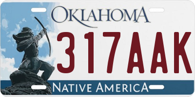 OK license plate 317AAK