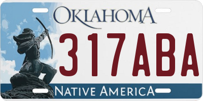 OK license plate 317ABA
