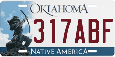 OK license plate 317ABF