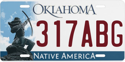 OK license plate 317ABG