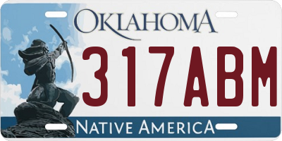 OK license plate 317ABM