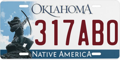 OK license plate 317ABO