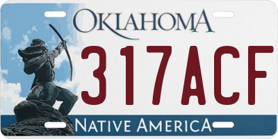 OK license plate 317ACF