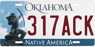 OK license plate 317ACK