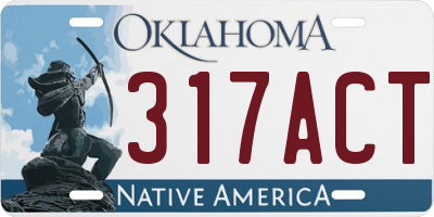 OK license plate 317ACT