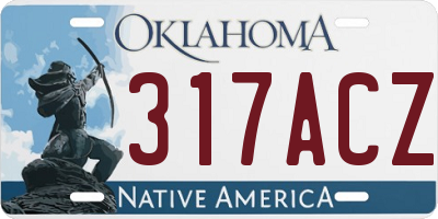 OK license plate 317ACZ