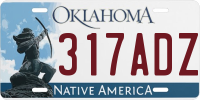 OK license plate 317ADZ
