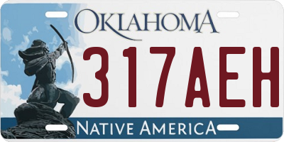 OK license plate 317AEH