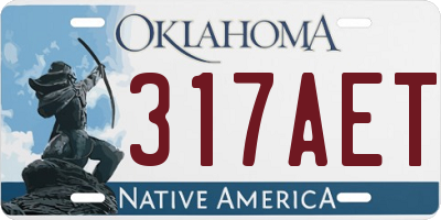 OK license plate 317AET