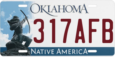 OK license plate 317AFB