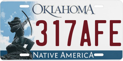 OK license plate 317AFE