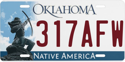 OK license plate 317AFW