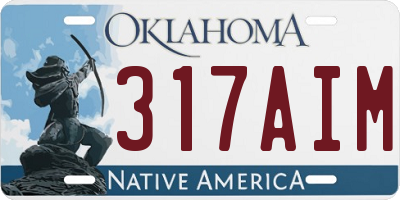 OK license plate 317AIM