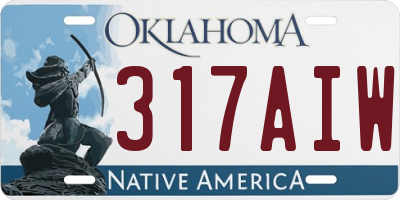 OK license plate 317AIW