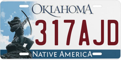 OK license plate 317AJD
