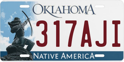 OK license plate 317AJI