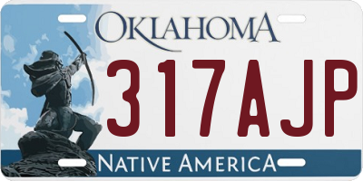 OK license plate 317AJP