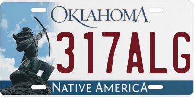 OK license plate 317ALG