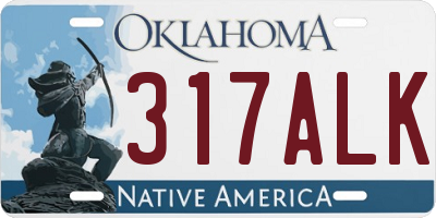 OK license plate 317ALK