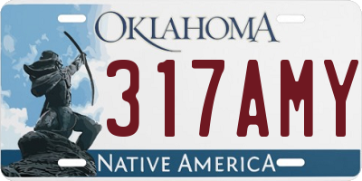 OK license plate 317AMY