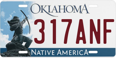 OK license plate 317ANF