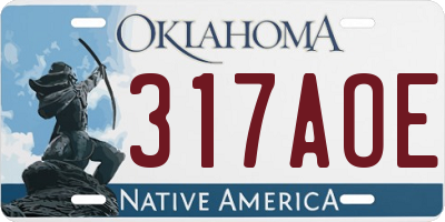 OK license plate 317AOE
