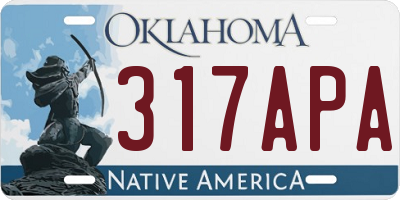 OK license plate 317APA
