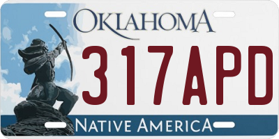 OK license plate 317APD