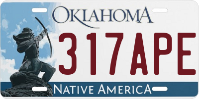 OK license plate 317APE