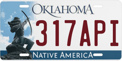 OK license plate 317API
