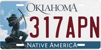 OK license plate 317APN