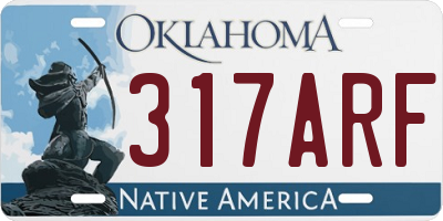 OK license plate 317ARF