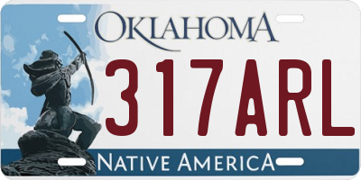 OK license plate 317ARL