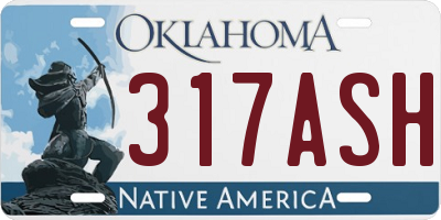 OK license plate 317ASH