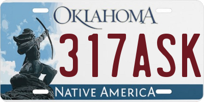 OK license plate 317ASK