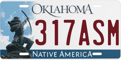 OK license plate 317ASM