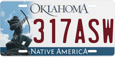 OK license plate 317ASW