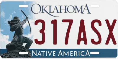 OK license plate 317ASX