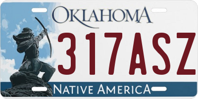OK license plate 317ASZ
