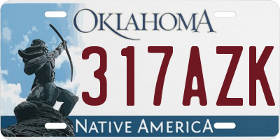 OK license plate 317AZK