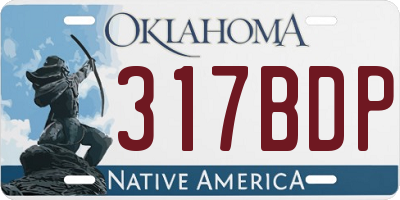 OK license plate 317BDP