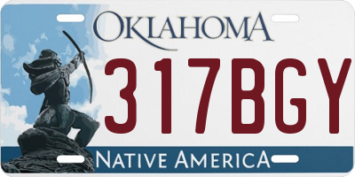 OK license plate 317BGY
