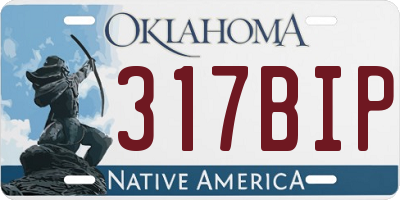 OK license plate 317BIP