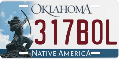 OK license plate 317BOL