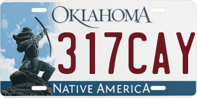OK license plate 317CAY