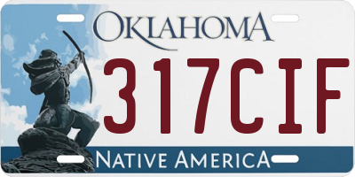 OK license plate 317CIF