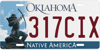 OK license plate 317CIX