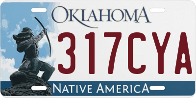 OK license plate 317CYA