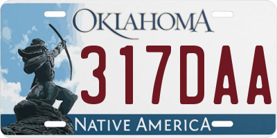 OK license plate 317DAA