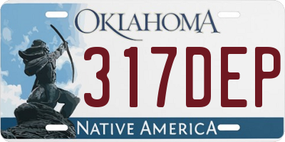 OK license plate 317DEP
